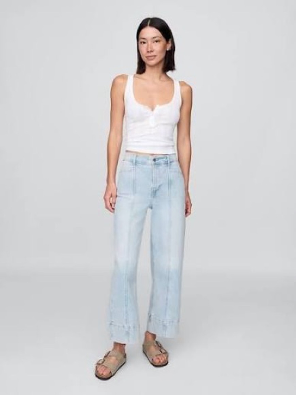 Gap High Rise Stride Wide-Leg Ankle Jeans - 26 Long